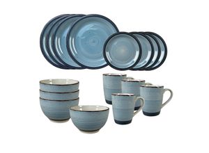 4255701934161 - 16-teiliges Tafelservice aus Keramik Blau 4255701934161 - 16-teiliges Tafelservice aus Keramik Blau
