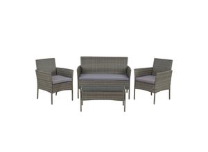4255701936257 - Gartenmöbel Grau 4-teiliges Set Wiebke