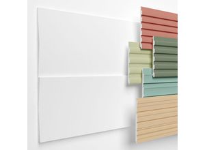 4255703112024 - Lamellenwand xps Akustikpaneele Wandverkleidung weiß Wandpaneele Lamellen Styropor Paneele Musterstück   15 cm HLM-12-01 - Weiß - Heximo