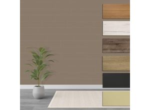 4255703116428 - Paneele s 104 m² mdf Holzpaneele Wandpaneele Wandverkleidung Holz Natur stoßfest Sandgrey Set (18 Paneele + Montagekleber) - Grau - Hexim