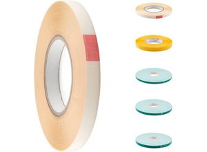 4255703116725 - 50m Klebeband doppelseitig transparent & weiß Schaumklebeband extra stark Klebebänder Montageband Filmklebeband 15 mm Breite - Transparent - Hexim