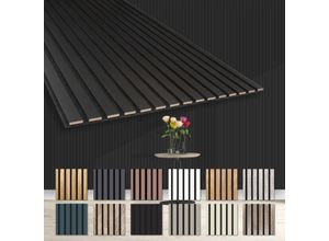 4255703118224 - Lamellen Akustikpaneele 167 m² flexible Wandpaneele 278x60cm mdf Wandverkleidung schalldämmend Black Edition - AP12 1 Paneel - 167m² - Schwarz 4255703118224 - Lamellen Akustikpaneele 167 m² flexible Wandpaneele 278x60cm mdf Wandverkleidung schalldämmend Black Edition - AP12 1 Paneel - 167m² - Schwarz