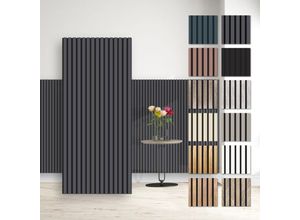 4255703120135 - Lamellen Akustikpaneele 083 m² flexible Wandpaneele 1385x60cm mdf Wandverkleidung schalldämmend Black Lead - AP05 1 Paneel - 083m² - Schwarz