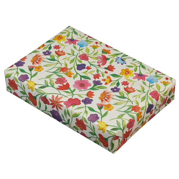 4255704302035 - Geschenkpapier aus Graspapier 021620 Blumen 50cm x 20m menrfarbig 4255704302035 Jung