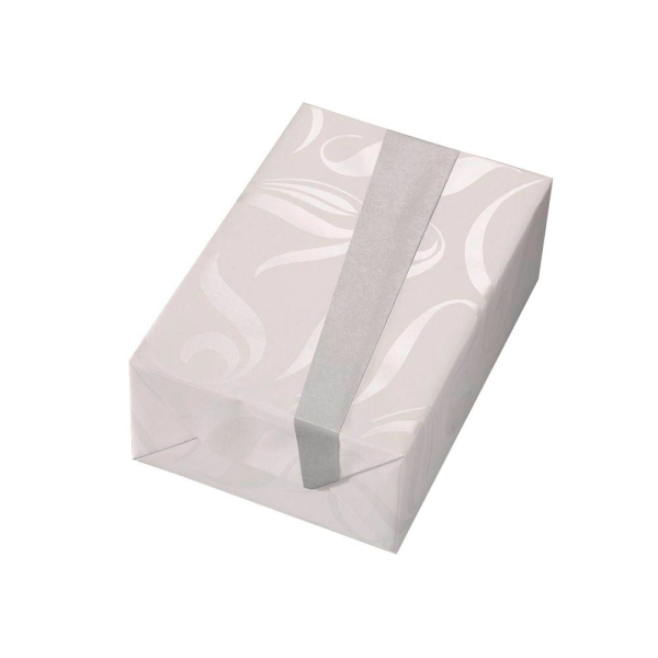 4255704303797 - Geschenkpapier Ontario 87650 Ornamente 50cm x 20m silber weiß 4255704303797 Jung