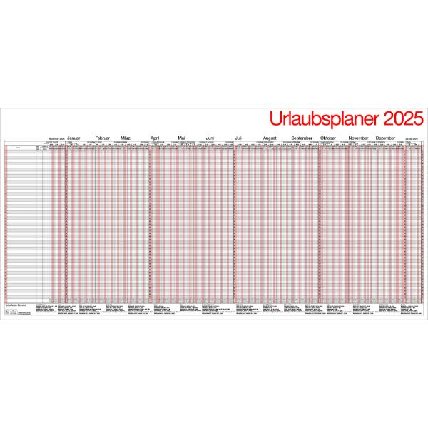 4255704305883 - Urlaubsplaner UP12 12 Monate   1 Seite 995x49cm (auf A4 gefaltet) für 49 Mitarbeiter 2025 4255704305883 Bühner