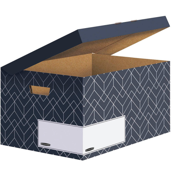 4255704306064 - Archivbox Bankers Box Décor Serie 4483601 mitternachtsblau weiß innen 365x293x568cm Karton 4255704306064 5 Stück