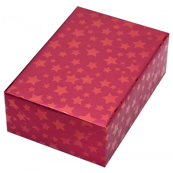 4255704306767 - Geschenkpapier Diadem Sterne rot 50cm x 20m 4255704306767 Jung