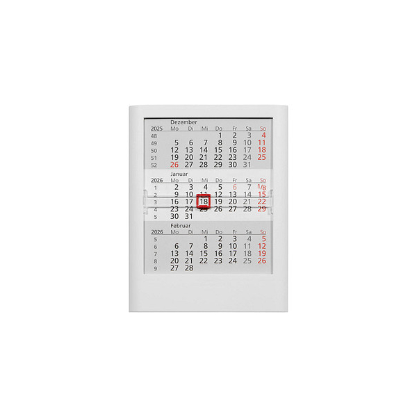 4255704327175 -  Dreimonatskalender Tischaufsteller 5035W 3 Monate   1 Seite 125x16cm 2025 2026 4255704327175 Head