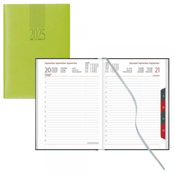 4255704327533 - Buchkalender 864-25-636 lemongreen 1 Tag   1 Seite 145x205cm (A5) 2025 4255704327533 Lediberg