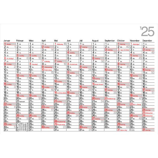 4255704327588 - Plakatkalender K12 DELTA 12 Monate   1 Seite 98x685cm 2025 4255704327588 Bühner