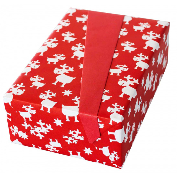 4255704328042 - Geschenkpapier Blögg 092450 Renriere Sterne 50cm x 20m rot weiß 4255704328042 Jung