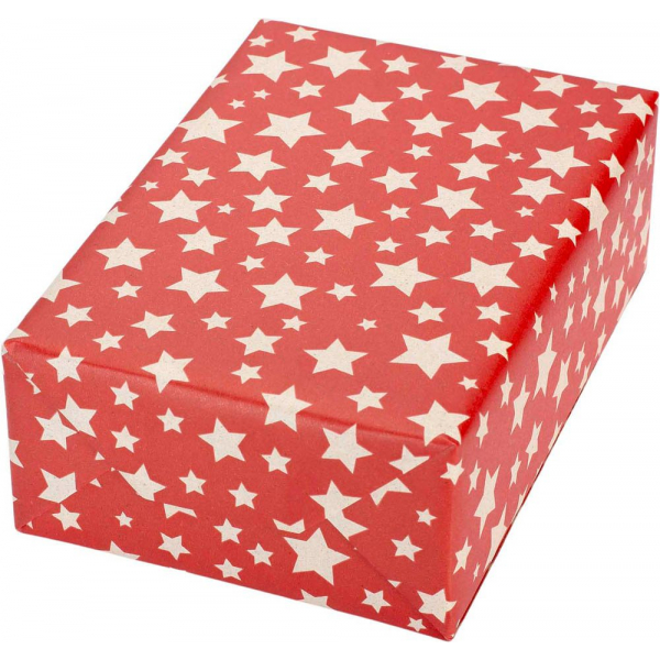 4255704328127 - Geschenkpapier Diadem 017620 Sterne 50cm x 20m rot natur 4255704328127 Jung