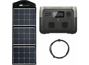 4255704408423 - Eco Flow - EcoFlow River 2 0% MwSt §12 iii UstG Max 512Wh Portable Powerstation mit 100W Solarmodul