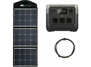 4255704408485 - Eco Flow - EcoFlow River 2 0% MwSt §12 iii UstG Pro 768Wh Portable Powerstation mit 135W Solarmodul