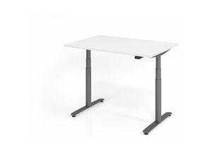 4255713419830 - Proregal-büromöbel Mit Top Leistungsdaten - Sitz-Steh-Schreibtisch Rauno Weiß Graues Gestell BxT 120x80cm Höhe 63-127cm elektrisch stufenlos