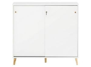 4255713421000 - Möbelpartner - Aktenschrank Jaguar Large HxBxT 926x100x41cm 2 Fächern & 2 abschließbare Schiebetüren Weiß - Weiß