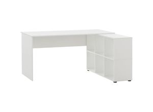 4255713421130 - Möbelpartner - Schreibtisch rechteckig Jaguar HxBxT 736x150x1216cm 6 Fächern Weiß - Weiß