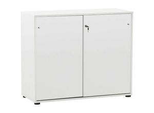 4255713421307 - Möbelpartner - Aktenschrank Pigeon Large HxBxT 836x100x41cm 2 Fächern & 2 abschließbare Schiebetüren Weiß - Weiß