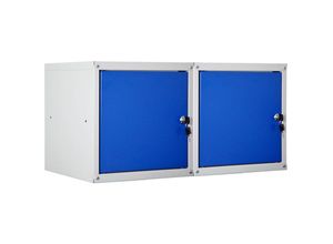 4255713421796 - Proregal-regale Günstig Kaufen - proregal Mega Deal 2x Schließfachwürfel Cubic HxBxT 35x35x35 cm Grau-Blau - Grau