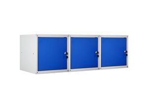 4255713421802 - Proregal-regale Günstig Kaufen - proregal Mega Deal 3x Schließfachwürfel Cubic HxBxT 35x35x35 cm Grau-Blau - Grau