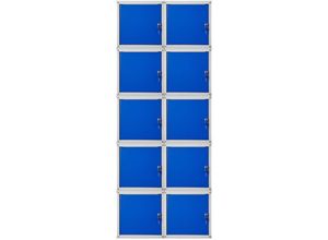 4255713421857 - Proregal-regale Günstig Kaufen - proregal Mega Deal 10x Schließfachwürfel Cubic HxBxT 35x35x35 cm Grau-Blau - Grau