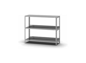 4255713428658 - Proregal-qualitätsregale Made In Germany - Aktenregal Schraubsystem Grundregal HxBxT 80x100x30cm 3 Ebenen Fachlast 60kg mit Deckboden Einseitig