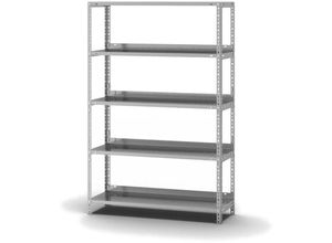 4255713428979 - Proregal-qualitätsregale Made In Germany - Aktenregal Schraubsystem Grundregal HxBxT 150x100x30cm 5 Ebenen Fachlast 60kg mit Deckboden Einseitig