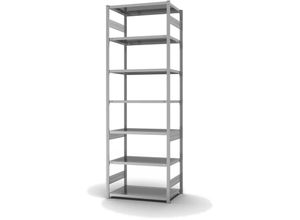 4255713433263 - Proregal-qualitätsregale Made In Germany - Fachbodenregal Stecksystem T-Profil Grundregal HxBxT 300x100x60cm 7 Ebenen Fachlast 240 kg Beidseitig