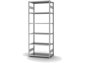 4255713435908 - Proregal-qualitätsregale Made In Germany - Fachbodenregal Stecksystem T-Profil Grundregal HxBxT 250x100x50cm 6 Ebenen Fachlast 140 kg Beidseitig