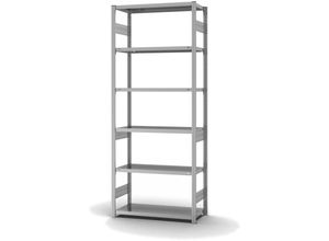 4255713436547 - Proregal-qualitätsregale Made In Germany - Fachbodenregal Stecksystem T-Profil Grundregal HxBxT 250x100x40cm 6 Ebenen Fachlast 225 kg Beidseitig