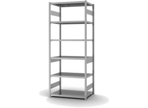 4255713436868 - Proregal-qualitätsregale Made In Germany - Fachbodenregal Stecksystem T-Profil Grundregal HxBxT 250x100x60cm 6 Ebenen Fachlast 240 kg Beidseitig