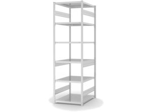 4255713437216 - Proregal-qualitätsregale Made In Germany - Fachbodenregal Stecksystem T-Profil Grundregal HxBxT 250x75x80cm 6 Ebenen Fachlast 330 kg Beidseitig