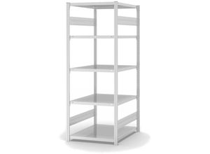 4255713439364 - Proregal-qualitätsregale Made In Germany - Fachbodenregal Stecksystem T-Profil Grundregal HxBxT 200x75x80cm 5 Ebenen Fachlast 130 kg Beidseitig