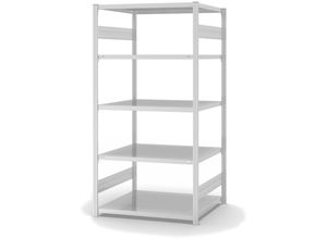 4255713440261 - Proregal-qualitätsregale Made In Germany - Fachbodenregal Stecksystem T-Profil Grundregal HxBxT 200x100x80cm 5 Ebenen Fachlast 230 kg Beidseitig