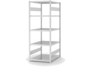 4255713440803 - Proregal-qualitätsregale Made In Germany - Fachbodenregal Stecksystem T-Profil Grundregal HxBxT 200x75x80cm 5 Ebenen Fachlast 330 kg Beidseitig