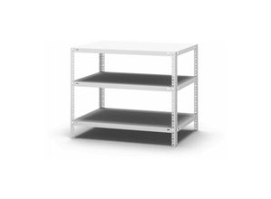 4255713445167 - Proregal-qualitätsregale Made In Germany - Fachbodenregal Schraubsystem Grundregal HxBxT 80x100x60cm 3 Ebenen Fachlast 125 kg Beidseitig nutzbar