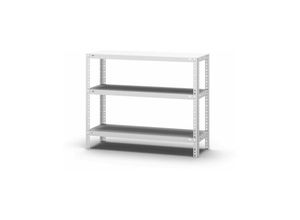 4255713445228 - Proregal-qualitätsregale Made In Germany - Fachbodenregal Schraubsystem Grundregal HxBxT 80x100x30cm 3 Ebenen Fachlast 125 kg Beidseitig nutzbar