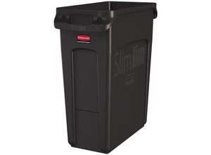 4255713446928 - Slim Jim Mülleimer mit Belüftungskanälen 60 Liter HxBxT 635x28x56cm Braun - Braun - Rubbermaid