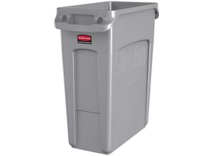 4255713446935 - Slim Jim Mülleimer mit Belüftungskanälen 60 Liter HxBxT 635x28x56cm Grau - Grau - Rubbermaid