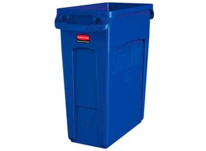 4255713446942 - Slim Jim Mülleimer mit Belüftungskanälen 60 Liter HxBxT 635x28x56cm Blau - Blau - Rubbermaid