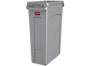 4255713446959 - Slim Jim Mülleimer mit Belüftungskanälen 87 Liter HxBxT 762x28x56cm Grau - Grau - Rubbermaid