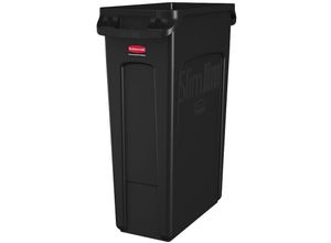 4255713446980 - Slim Jim Mülleimer mit Belüftungskanälen 87 Liter HxBxT 762x28x56cm Schwarz - Schwarz - Rubbermaid