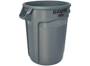 4255713447086 - Brute runde Mehrzwecktonne mit Belüftungskanälen 1211 Liter HxBxT 692x635x555cm aus widerstandsfähigem Kunststoff (pe) Grau - Grau - Rubbermaid