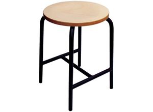 4255713455494 - Proregal-individuelle Büro-&betriebsausstattung - Hocker Oakland HxØ 50x35cm Tragfähigkeit 110kg Buche-Sitz Stahlfüße H-Strebehocker Buche - Buche