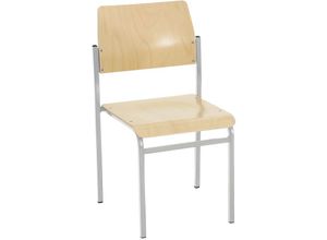 4255713455524 - Proregal-individuelle Büro-&betriebsausstattung - Stapelbare Besucherstühle Newark HxBxT 70x42x42cm Tragfähigkeit 110kg Buche-Sitz Verchromt Buche