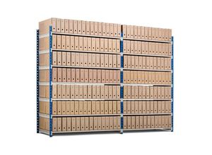 4255713460887 - Proregal-regale Zum Besten Preis - Aktenregal Puma Doppelseitig Grundregal HxBxT 200x100x68cm 5 Ebenen offener Fachboden bis zu 120 Archivordnern