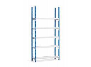 4255713464380 - Fachbodenregal MAXIMUS Pro Grundregal HxBxT 200x100x60cm 6 Ebenen offener Fachboden Fachlast 286kg Lichtblau Lichtgrau - Lichtblau Lichtgrau