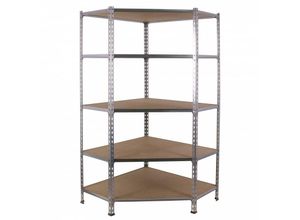 4255713499153 - Proregal Eckregal muli HxBxT 180x90x40cm 5 Fachböden Fachlast 200kg Verzinkt Lagerregal Kellerregal Werkstattregal Metallregal Fachbodenregal