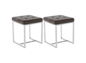 4255716301156 - 2er Set Edelstahl-Sitzhocker Barci Kunstleder I Moderne Hocker Mit Hochwertiger Polsterung Und Bodenschonern In Vielen Farben